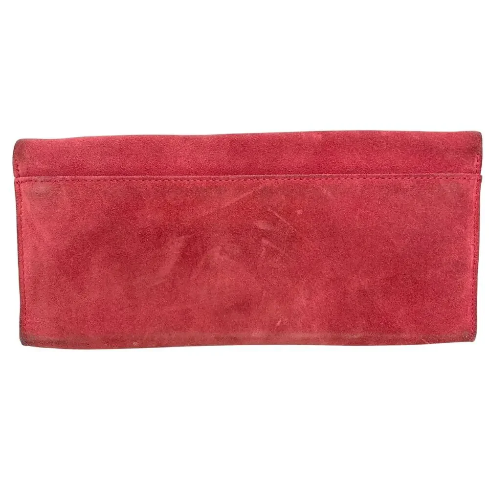 Banana Republic Womens Suede Pink Clutch Purse Studded Small Leather Bag